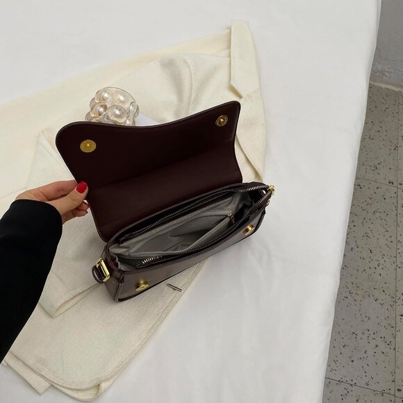 Compact Retro Hobo Purse with Adjustable Straps - Vintage Women’s Handbag - Picture 4 of 6